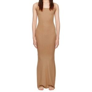 SKIMS Glitter Tan Maxi Lounge Dress